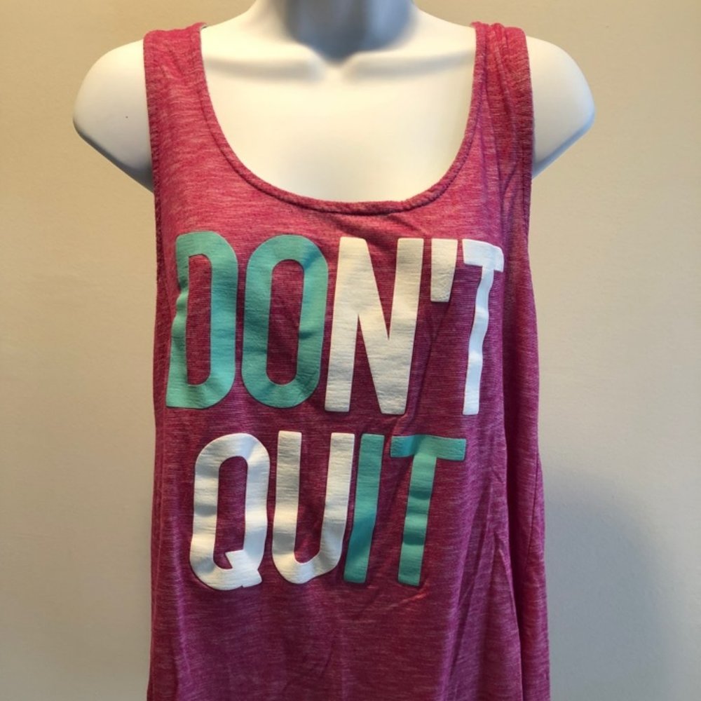 Workout Tank Top "Don't Quit"  Large